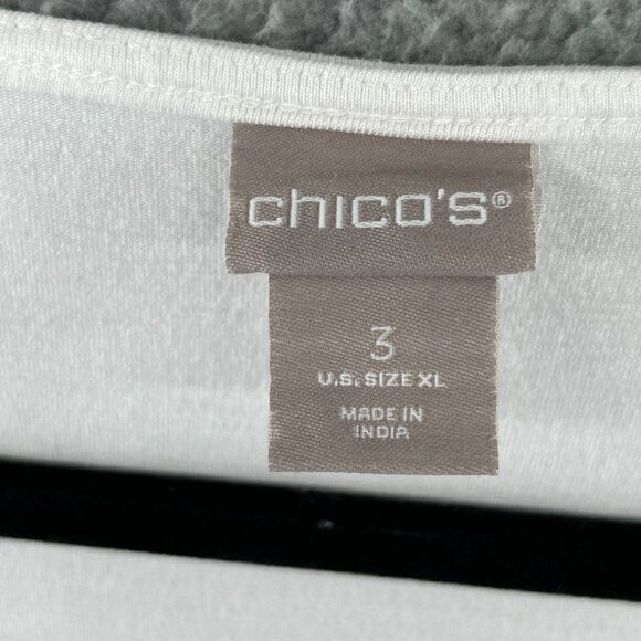 Chico's Emori Embroidered Top Size 3 Women's Extra Large Boho Natural - Picture 14 of 14